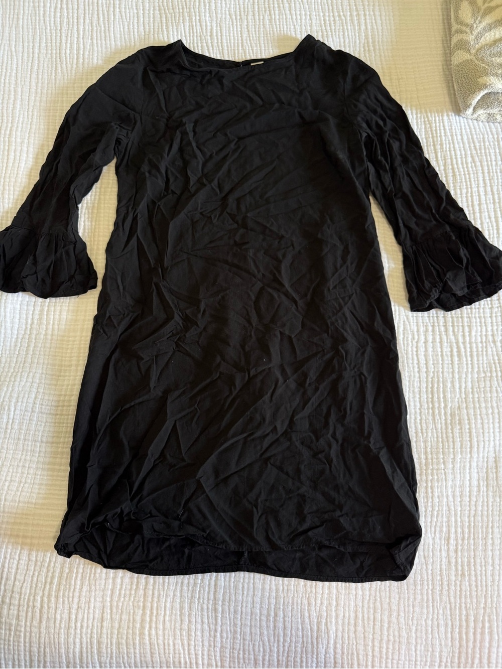 Old Navy Black Midi Shift Dress with Bell Sleeves